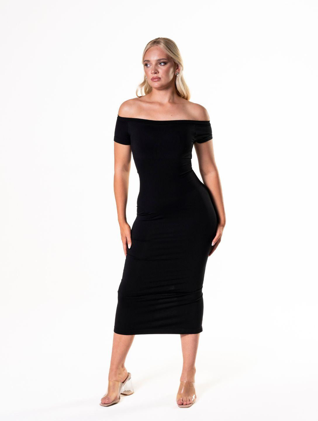 Off-Shoulder Shapewear Split Dress